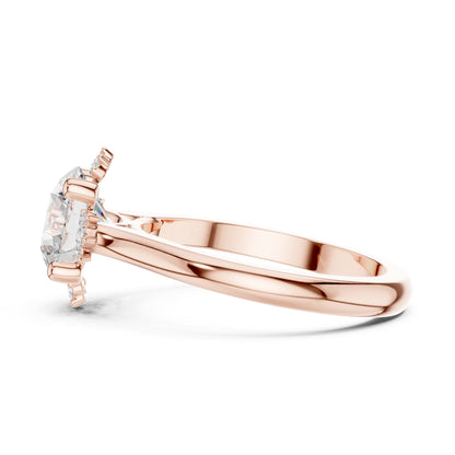Round Hidden Halo Lab Grown Diamond Engagement Ring