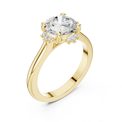 Round Hidden Halo Lab Grown Diamond Engagement Ring