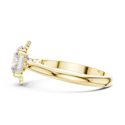 Round Hidden Halo Lab Grown Diamond Engagement Ring