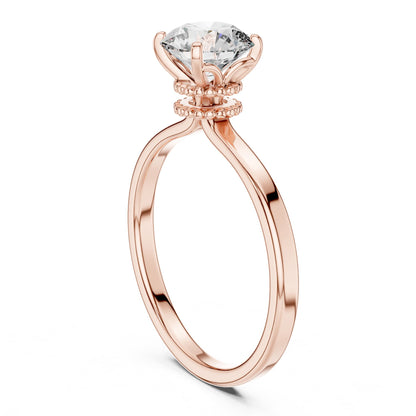 Round Hidden Halo Lab Grown Diamond Engagement Ring