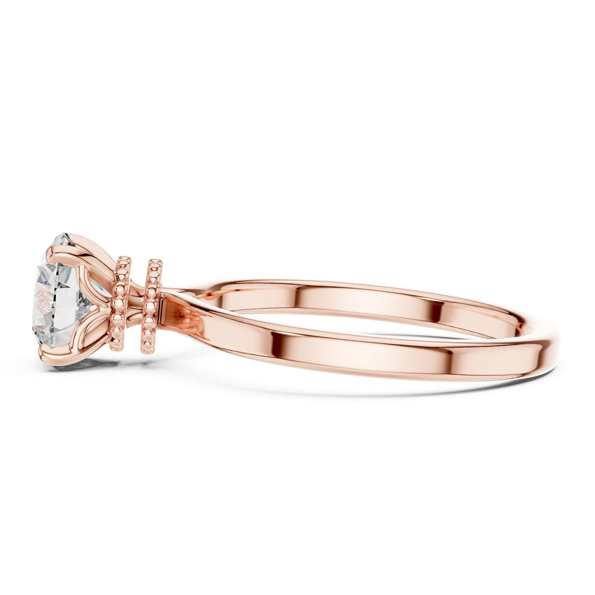 Round Hidden Halo Lab Grown Diamond Engagement Ring