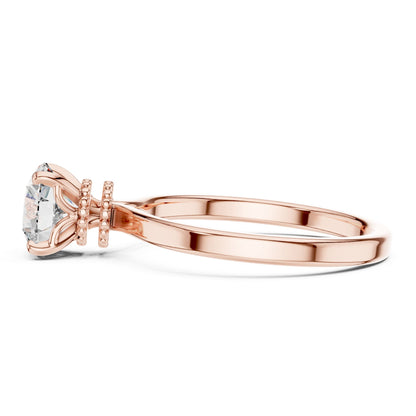 Round Hidden Halo Lab Grown Diamond Engagement Ring