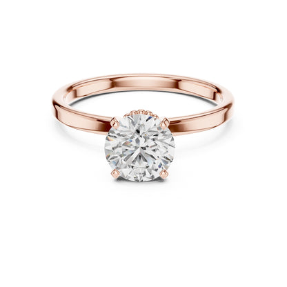 Round Hidden Halo Lab Grown Diamond Engagement Ring