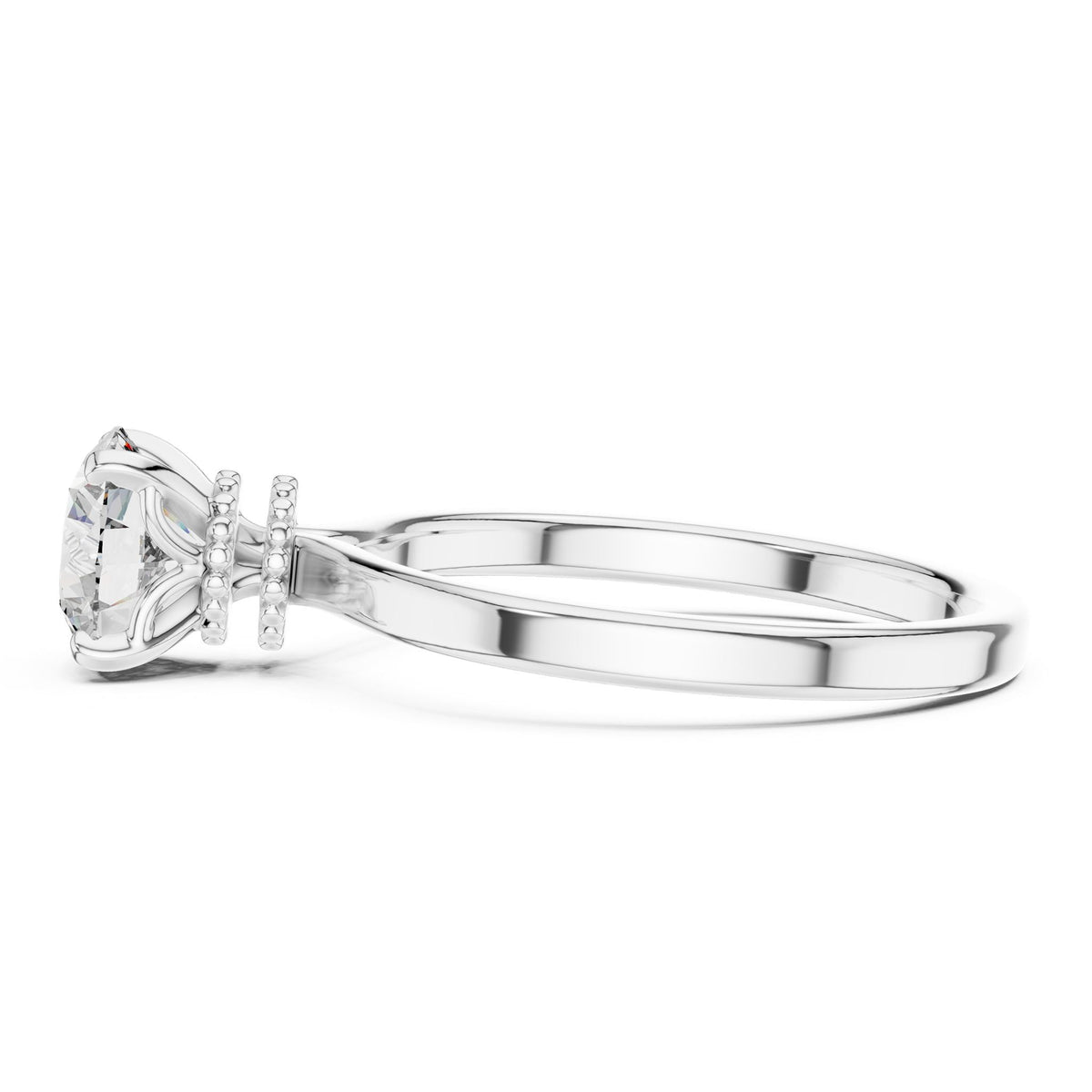 Round Hidden Halo Lab Grown Diamond Engagement Ring