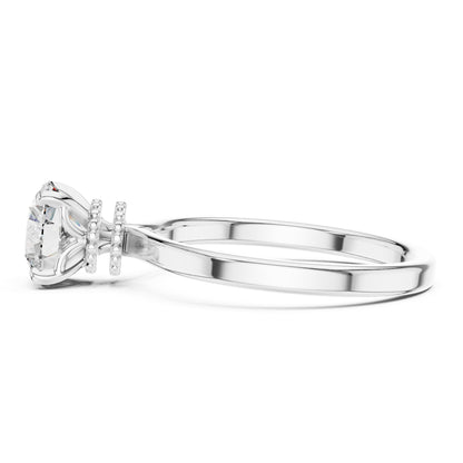 Round Hidden Halo Lab Grown Diamond Engagement Ring