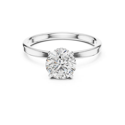 Round Hidden Halo Lab Grown Diamond Engagement Ring