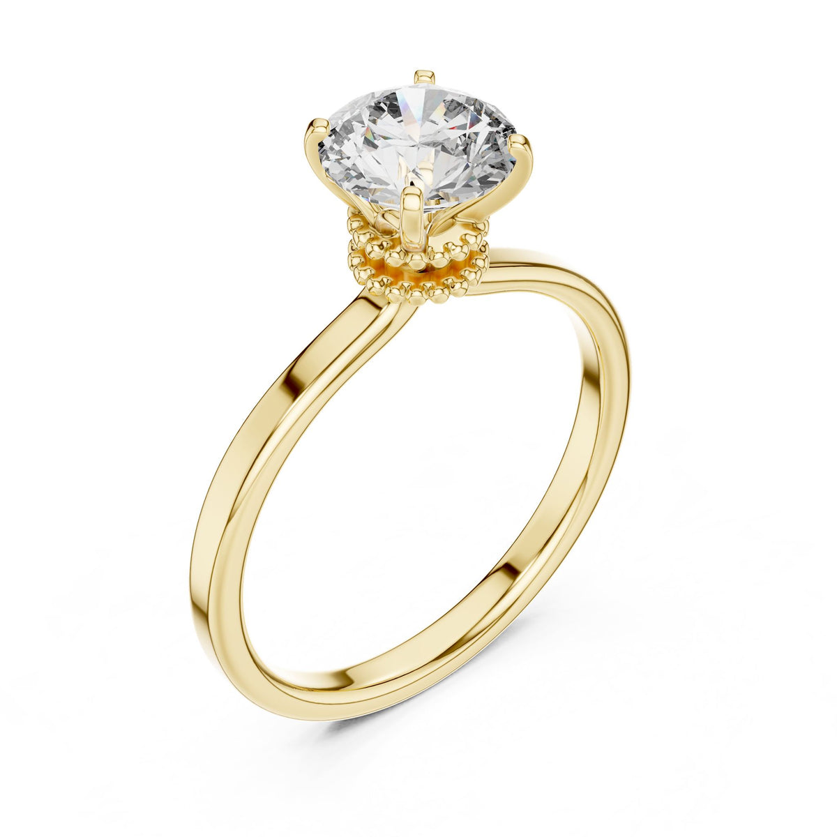 Round Hidden Halo Lab Grown Diamond Engagement Ring