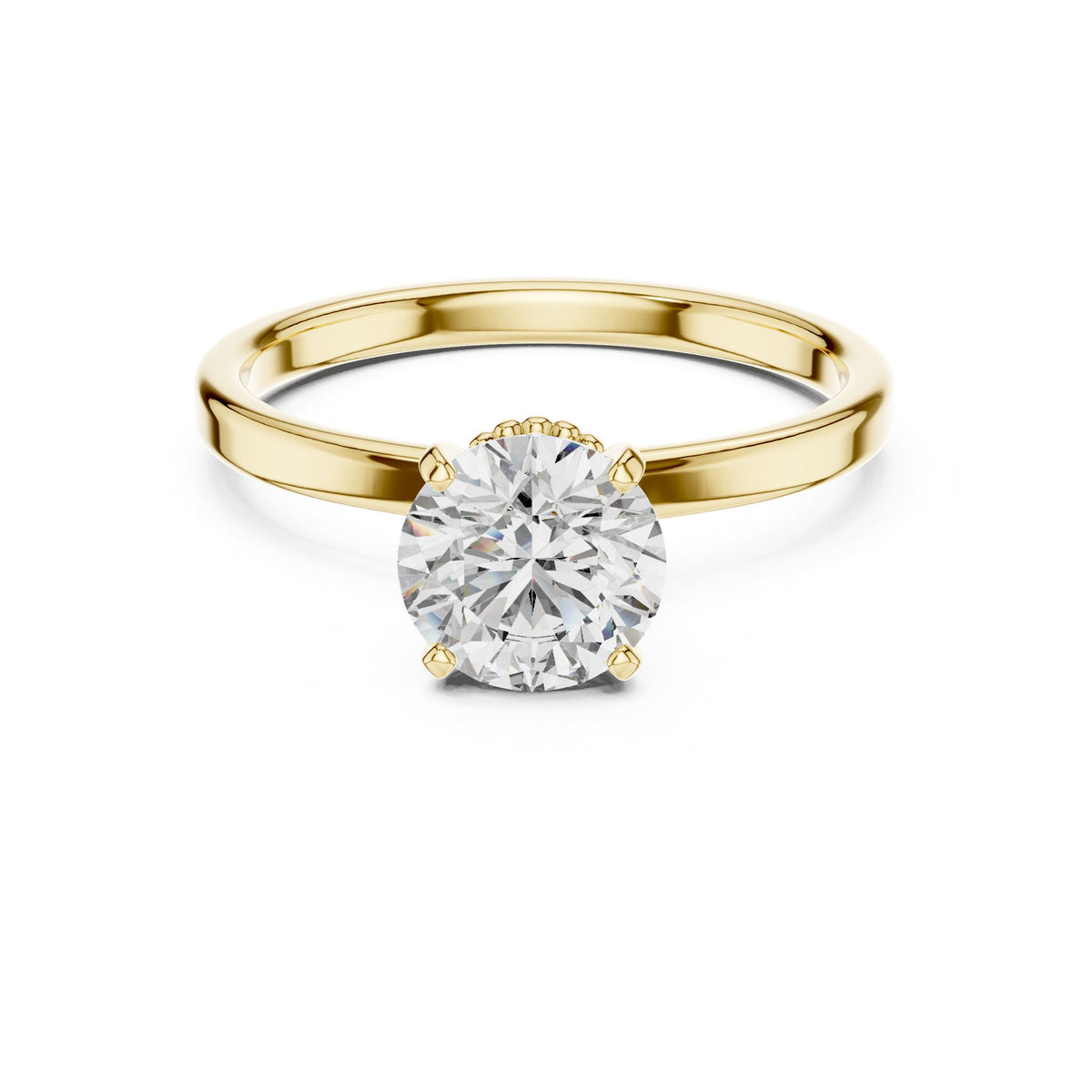Round Hidden Halo Lab Grown Diamond Engagement Ring