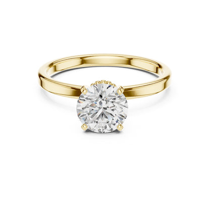 Round Hidden Halo Lab Grown Diamond Engagement Ring