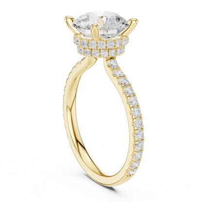 Round Hidden Halo Lab Grown Diamond Engagement Ring