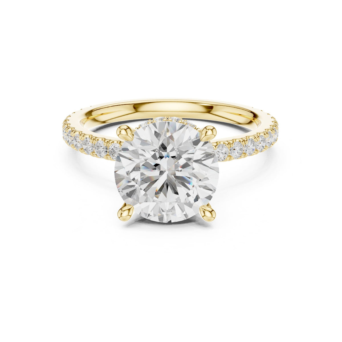 Round Hidden Halo Lab Grown Diamond Engagement Ring