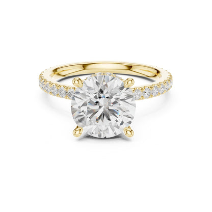 Round Hidden Halo Lab Grown Diamond Engagement Ring