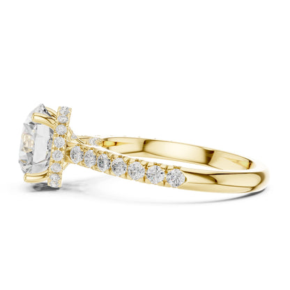 Round Hidden Halo Lab Grown Diamond Engagement Ring