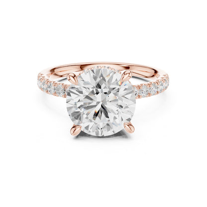 Round Hidden Halo Lab Grown Diamond Engagement Ring