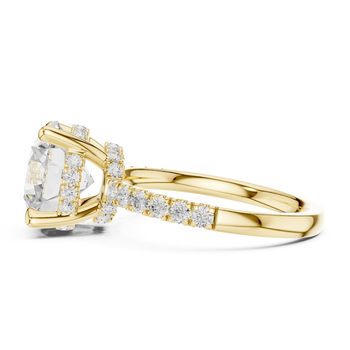 Round Hidden Halo Lab Grown Diamond Engagement Ring
