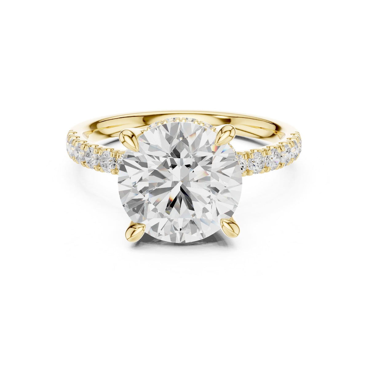 Round Hidden Halo Lab Grown Diamond Engagement Ring