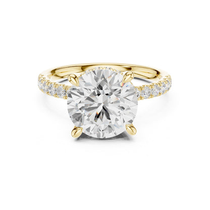 Round Hidden Halo Lab Grown Diamond Engagement Ring