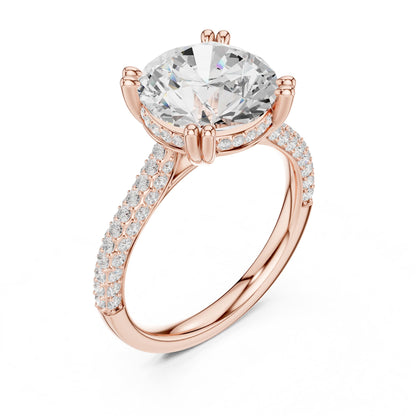 Round Hidden Halo Lab Grown Diamond Engagement Ring
