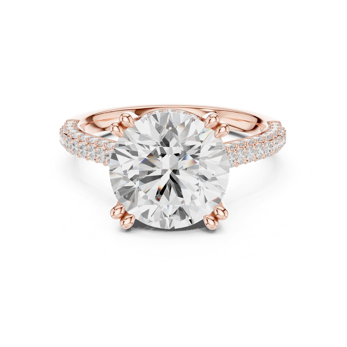 Round Hidden Halo Lab Grown Diamond Engagement Ring