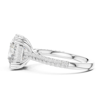 Round Hidden Halo Lab Grown Diamond Engagement Ring