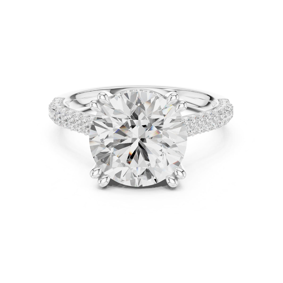 Round Hidden Halo Lab Grown Diamond Engagement Ring