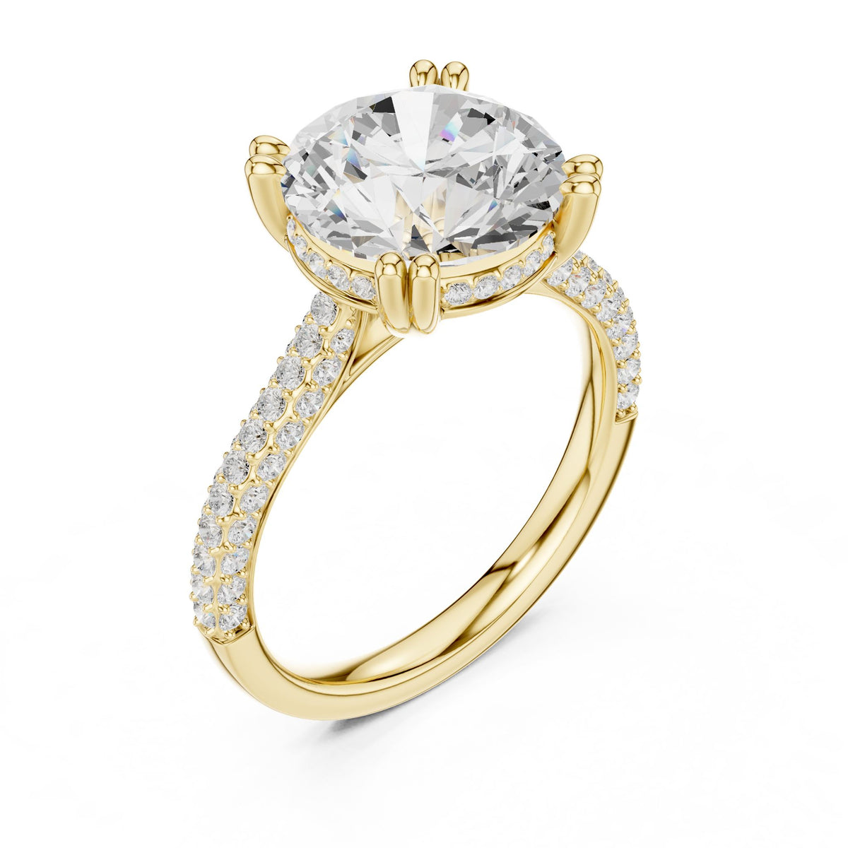 Round Hidden Halo Lab Grown Diamond Engagement Ring