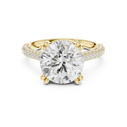 Round Hidden Halo Lab Grown Diamond Engagement Ring
