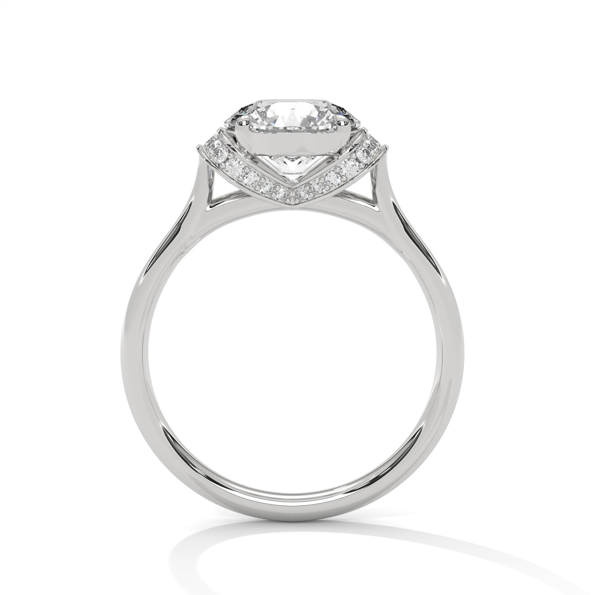 Round Hidden Halo Lab Grown Diamond Engagement Ring