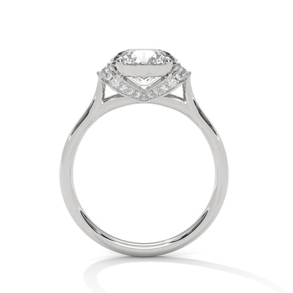 Round Hidden Halo Lab Grown Diamond Engagement Ring
