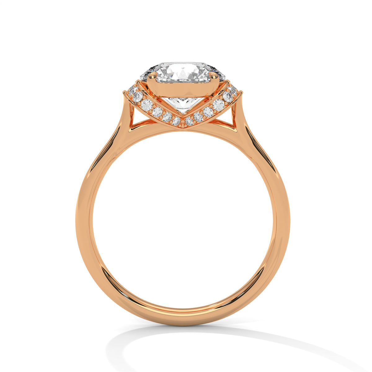 Round Hidden Halo Lab Grown Diamond Engagement Ring