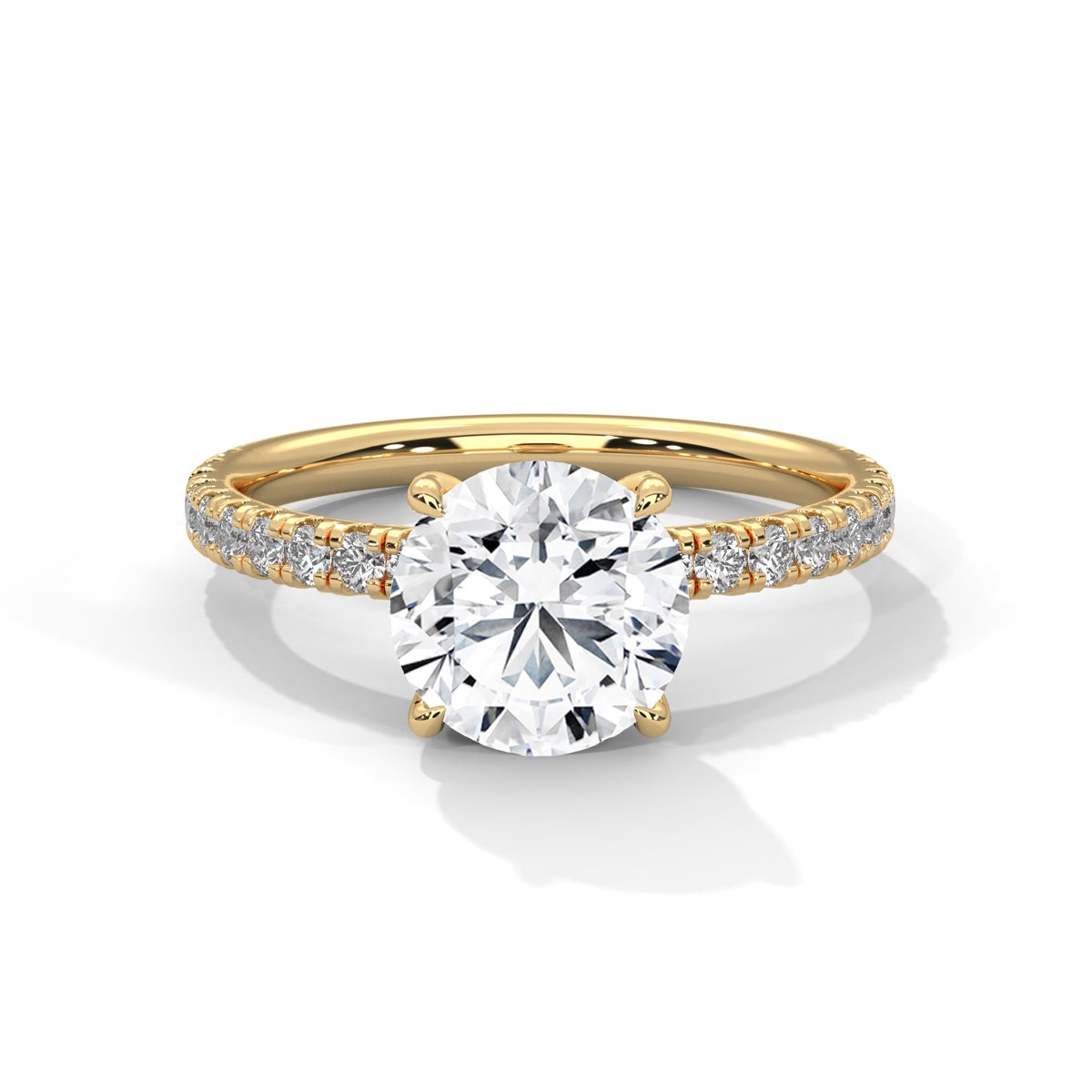 Round Hidden Halo Lab Grown Diamond Engagement Ring