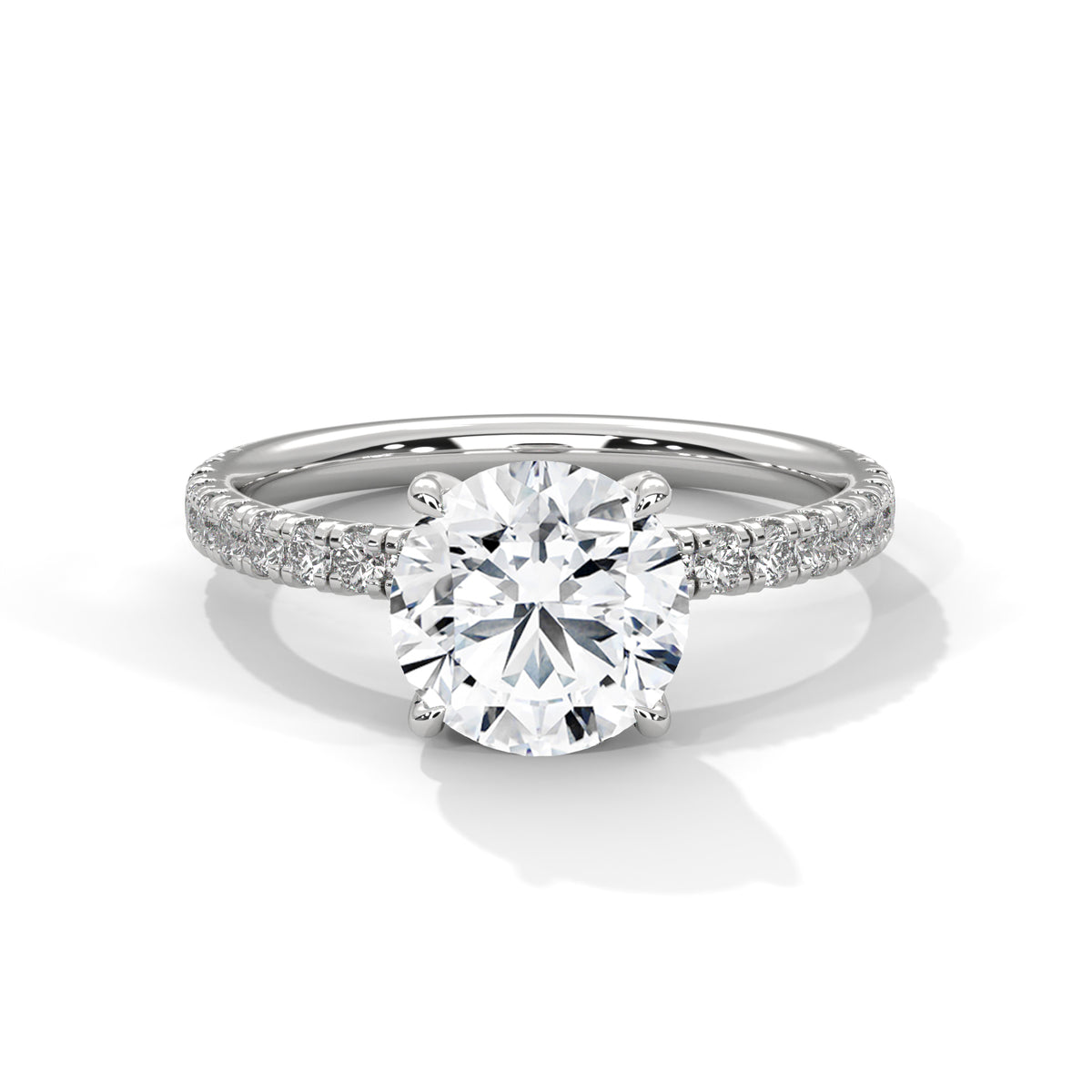 Round Hidden Halo Lab Grown Diamond Engagement Ring