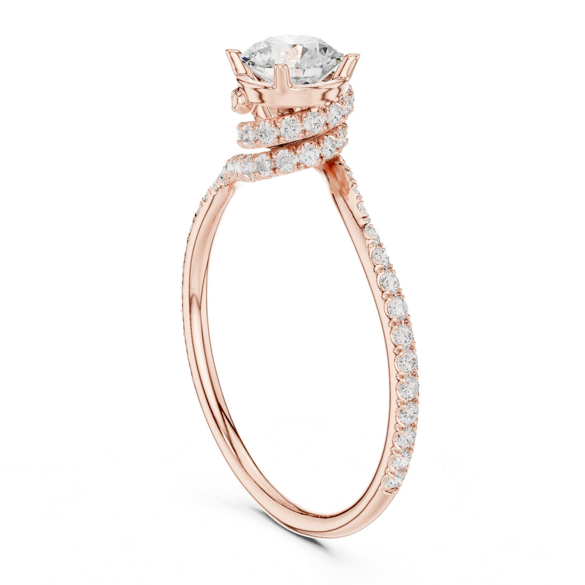 Round Hidden Halo Lab Grown Diamond Engagement Ring