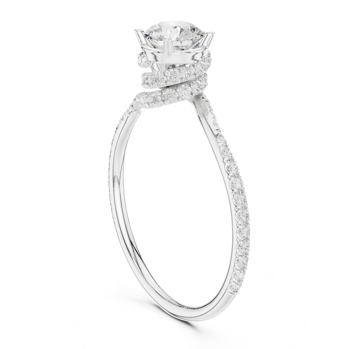 Round Hidden Halo Lab Grown Diamond Engagement Ring