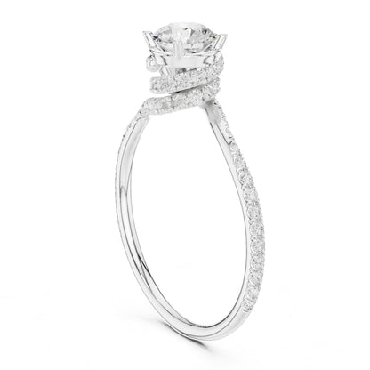 Round Hidden Halo Lab Grown Diamond Engagement Ring