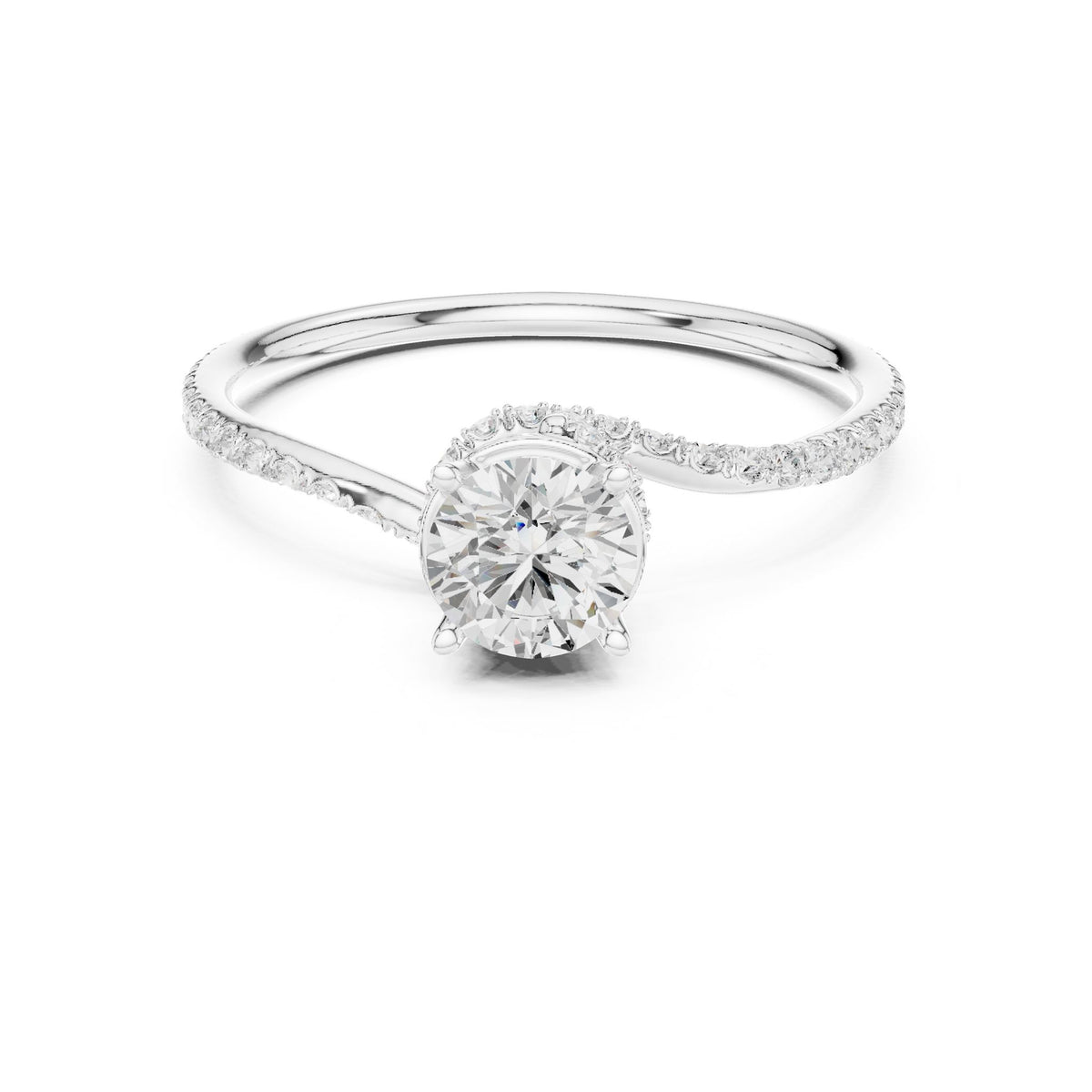 Round Hidden Halo Lab Grown Diamond Engagement Ring