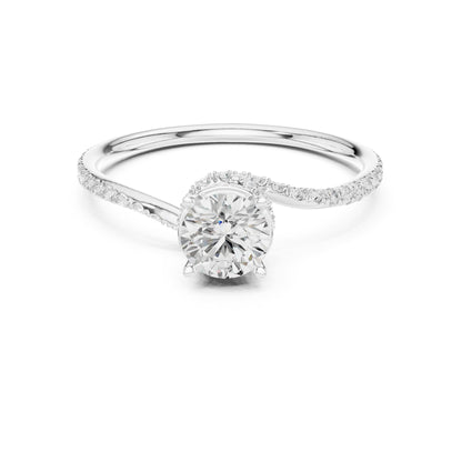 Round Hidden Halo Lab Grown Diamond Engagement Ring