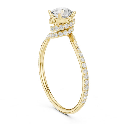 Round Hidden Halo Lab Grown Diamond Engagement Ring