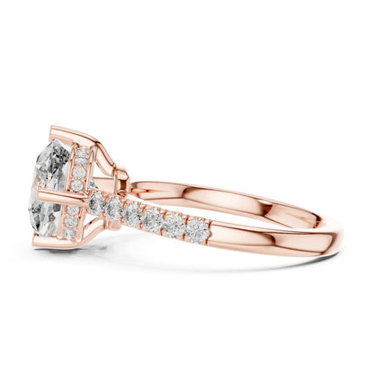 Round Hidden Halo Lab Grown Diamond Engagement Ring