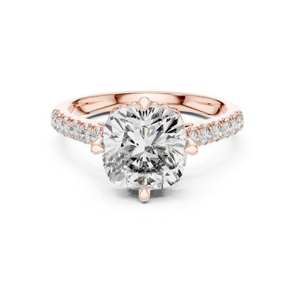 Round Hidden Halo Lab Grown Diamond Engagement Ring