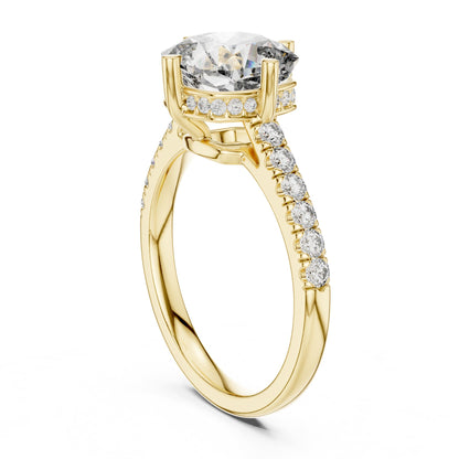 Round Hidden Halo Lab Grown Diamond Engagement Ring