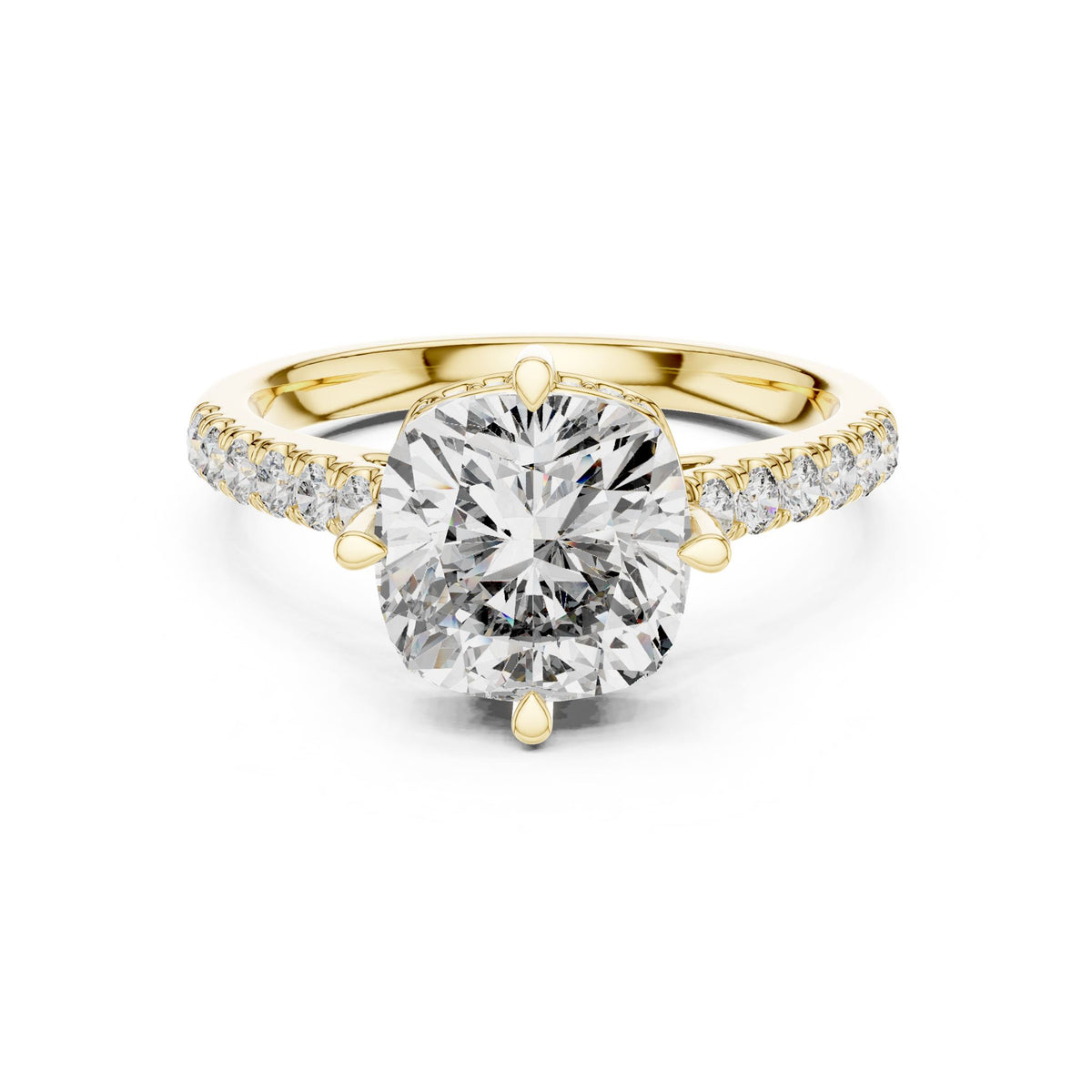 Round Hidden Halo Lab Grown Diamond Engagement Ring