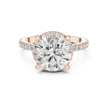 Round Hidden Halo Lab Grown Diamond Engagement Ring