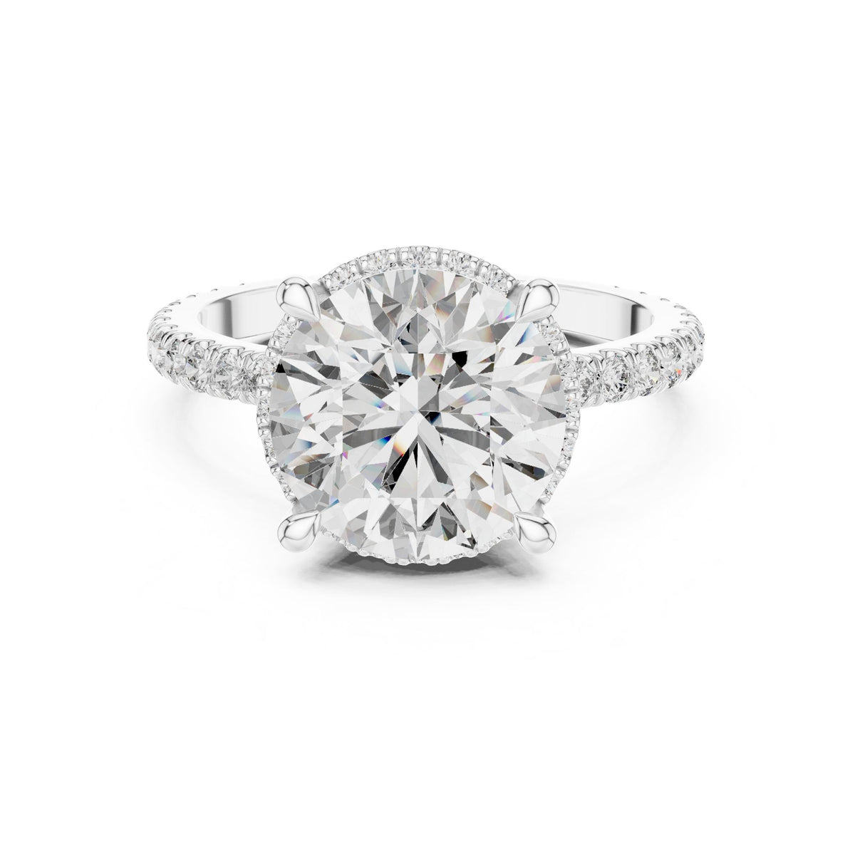 Round Hidden Halo Lab Grown Diamond Engagement Ring