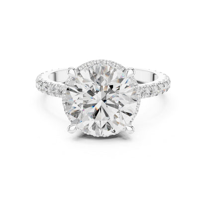 Round Hidden Halo Lab Grown Diamond Engagement Ring