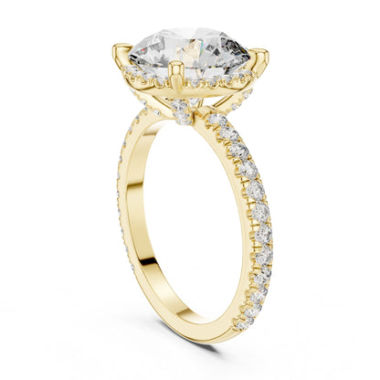 Round Hidden Halo Lab Grown Diamond Engagement Ring