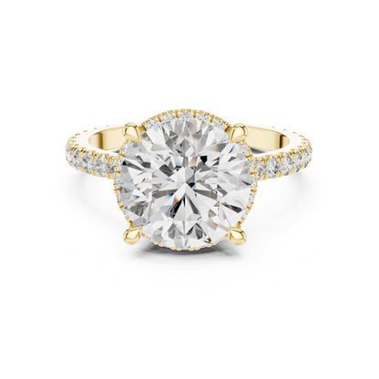 Round Hidden Halo Lab Grown Diamond Engagement Ring