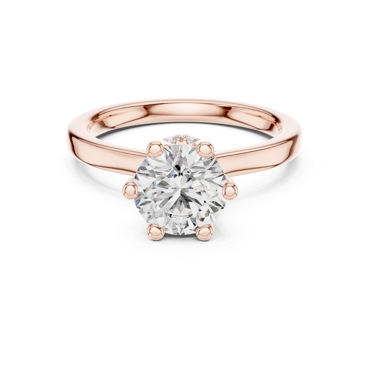 Round Hidden Halo Lab Grown Diamond Engagement Ring