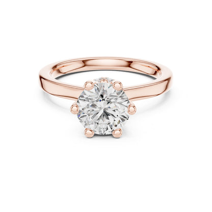 Round Hidden Halo Lab Grown Diamond Engagement Ring