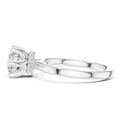 Round Hidden Halo Lab Grown Diamond Engagement Ring